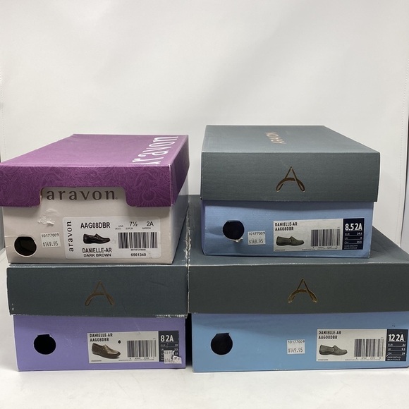 Aravon Danielle Dark Brown leather casual slip on shoes NARROW - Picture 8 of 9